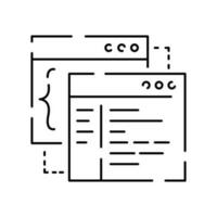 Vector DevOps icons. Editable stroke. Software development and IT operations symbols Test release monitor operate deploy plan code build. Coding and Programming line icon.