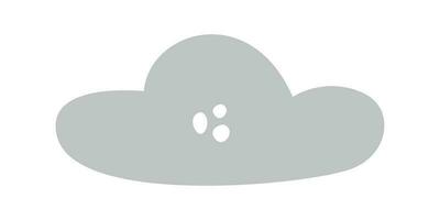 Flat vector silhouette illustration of cloud