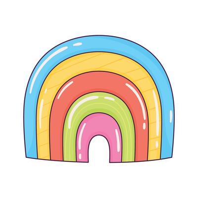 cute rainbow retro style icon