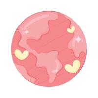 rosado mundo planeta tierra icono vector