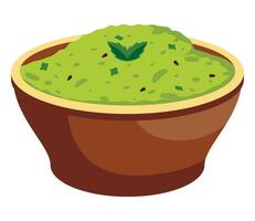 delicious guacamole mexican sauce icon vector