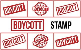 Boycott rubber grunge stamp set vector