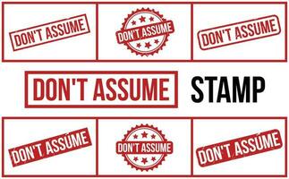 Dont Assume rubber stamp seal vector