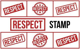 Respect rubber grunge stamp set vector