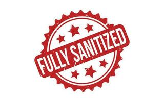 Red Fully Sanitized Rubber Stamp Seal Vector