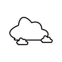Cloud Lineal Icon Symbol Vector. Black Outline Cloud Icon vector
