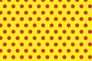 simple abstract seamlees red polka dot pattern on yellow background vector