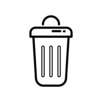 Bin Lineal Icon Symbol Vector. Black Outline Bin Icon vector