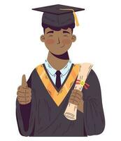person smiling in a graduation cap over white vector