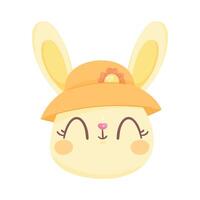 cute rabbit with hat character vector