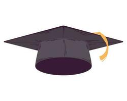 black graduation cap over white vector