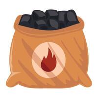 grill charcoal sack isolated icon vector