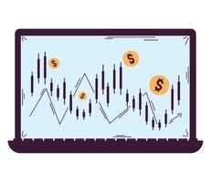 chart growth and investment data over white vector