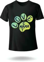 Love Cat Mama with Paw Illustration Vector T-shirt Design for Pet Lover eps 10