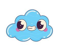 cloud kawaii retro style icon vector