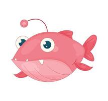 red exotic fish with light icon vector