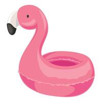 Pink flamengo shaped float over white vector