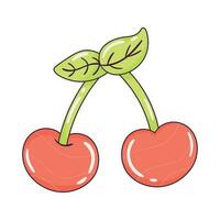 cherries fruits retro style icon vector