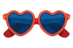 Fun summer shades heart shaped love symbols over white vector