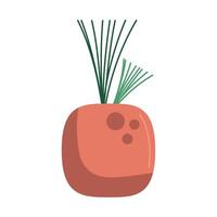 plant in red vase icon vector