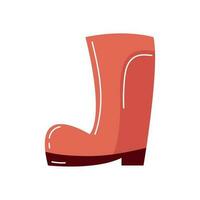 gardening red boot equipment icon vector