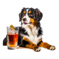 perro con bebida ai generativo png