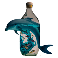 Hoppar delfin på transparent ai genererad png