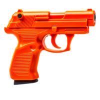 smart orange pistol ai generativ png
