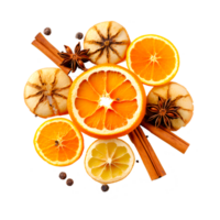 Orange végétarien cuisine cannelle étoile ai génératif png