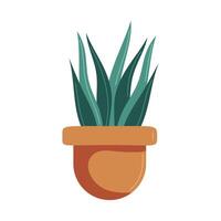 planta de casa en clásico maceta icono vector