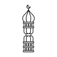 mosque tower linear style icon vector