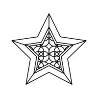 monocromo estrella decoración colgando icono vector