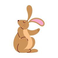 brown rabbit farm animal character vector