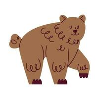 grizzly bear wild animal character vector