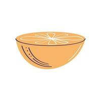 half orange fresh fruit icon vector