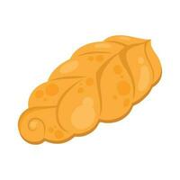 Baked bread with leaf shape over white vector