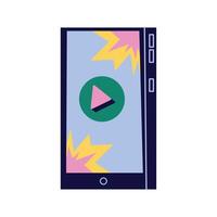 smartphone with play button icon vector