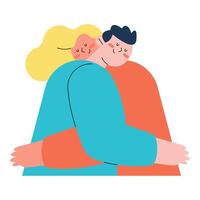 couple in a brotherly hug characters vector