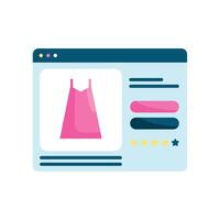 página web con Tienda en línea icono vector