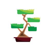 bonsai japonés cultura planta icono vector