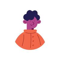 afro hombre perfil estilo personaje vector