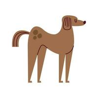 cute brown dog pet character vector