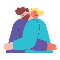 gays in a brotherly hug characters vector