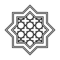star arabic frame line style vector