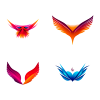 Colored Wings AI Generative png