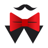 Neckwear with black mustache png