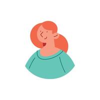 redhead woman profile style character vector