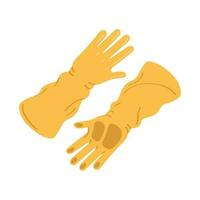 rubber gloves gardening accessory icon vector