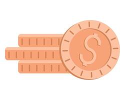 pile coins money dollars icon vector