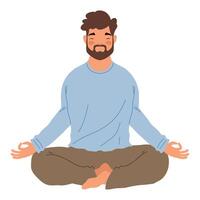 man in lotus position character vector